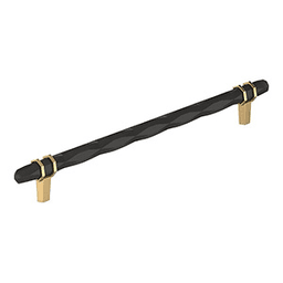 10-1/16" London Cabinet Pull, Black Bronze/Champagne Bronze Main - Image