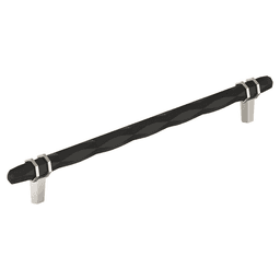 10-1/16" London Cabinet Pull, Black Bronze/Polished Nickel Main - Image