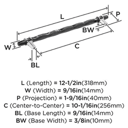 10-1/16" Carrione Cabinet Pull, Marble Black/Champagne Bronze Alt 1 - Image