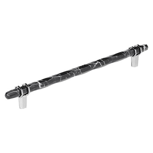 10-1/16" Carrione Cabinet Pull, Marble Black/Polished Chrome Main - Image