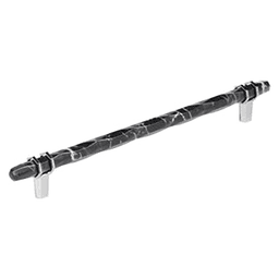 10-1/16" Carrione Cabinet Pull, Marble Black/Polished Chrome Main - Image