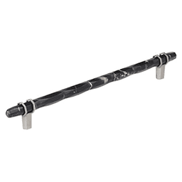 10-1/16" Carrione Cabinet Pull, Marble Black/Satin Nickel Main - Image