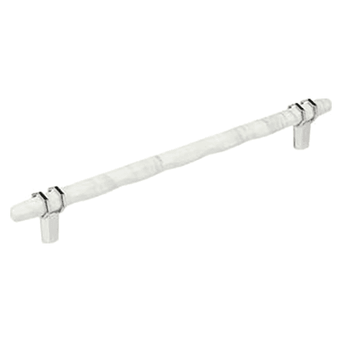 10-1/16" Carrione Cabinet Pull, Marble White/Polished Chrome Main - Image