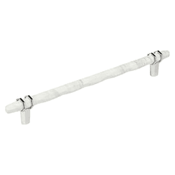 10-1/16" Carrione Cabinet Pull, Marble White/Polished Chrome Main - Image