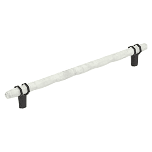 10-1/16" Carrione Cabinet Pull, Marble White/Black Bronze Main - Image
