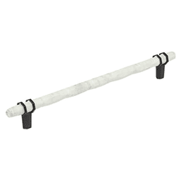 10-1/16" Carrione Cabinet Pull, Marble White/Black Bronze Main - Image