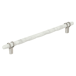 10-1/16" Carrione Cabinet Pull, Marble White/Satin Nickel Main - Image