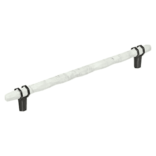 10-1/16" Carrione Cabinet Pull, Marble White/Oil-Rubbed Bronze Main - Image