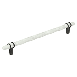 10-1/16" Carrione Cabinet Pull, Marble White/Oil-Rubbed Bronze Main - Image