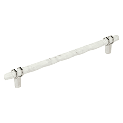 10-1/16" Carrione Cabinet Pull, Marble White/Polished Nickel Main - Image