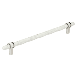 10-1/16" Carrione Cabinet Pull, Marble White/Polished Nickel Main - Image