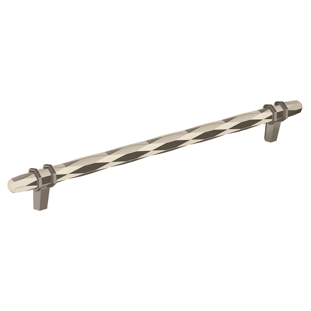 256mm London Cabinet Pull in Polished Nickel/Black Chrome