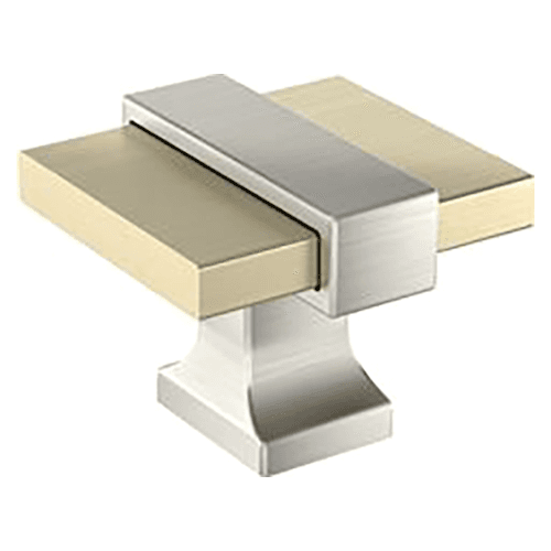 1-3/8" Overton T-Handle Knob, Golden Champagne/Satin Nickel Main - Image