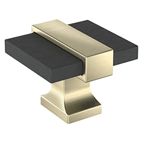1-3/8" Overton T-Handle Knob, Brushed Matte Black/Golden Champagne Main - Image