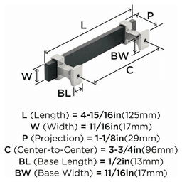 3-3/4" Overton Cabinet Pull, Brushed Matte Black/Satin Nickel Alt 2 - Image