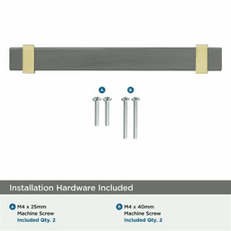 5-1/16" Overton Cabinet Pull, Black Chrome/Brushed Gold Alt 3 - Image
