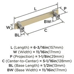 5-1/16" Overton Cabinet Pull, Matte Black/Champagne Bronze Alt 2 - Image