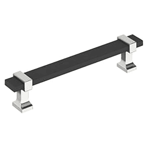 5-1/16" Overton Cabinet Pull, Polished Chrome/Brushed Matte Black Main - Image