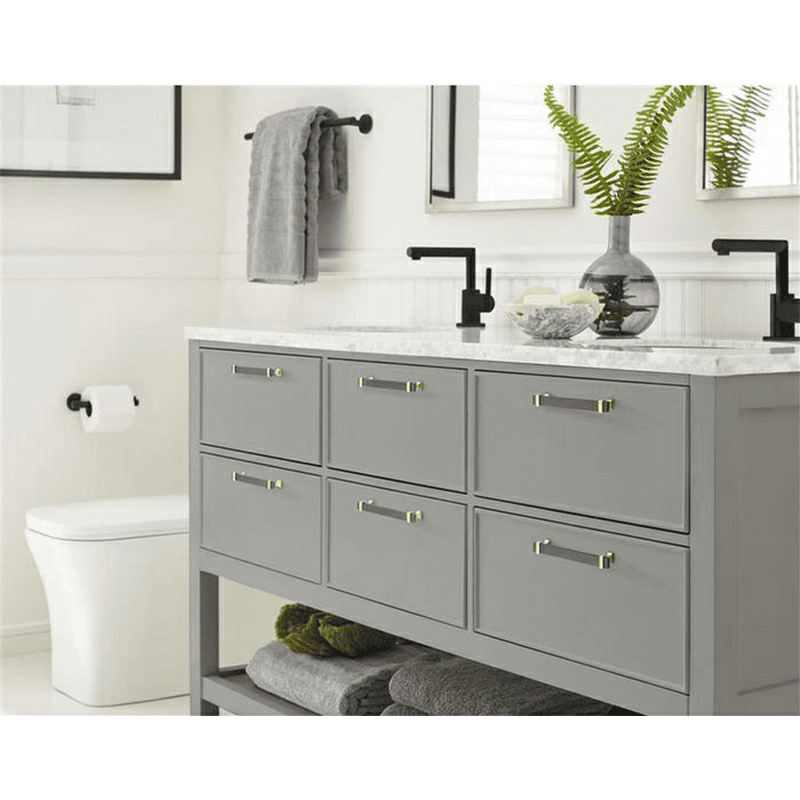 6-5/16" Overton Cabinet Pull, Black Chrome/Brushed Gold Alt 1 - Image