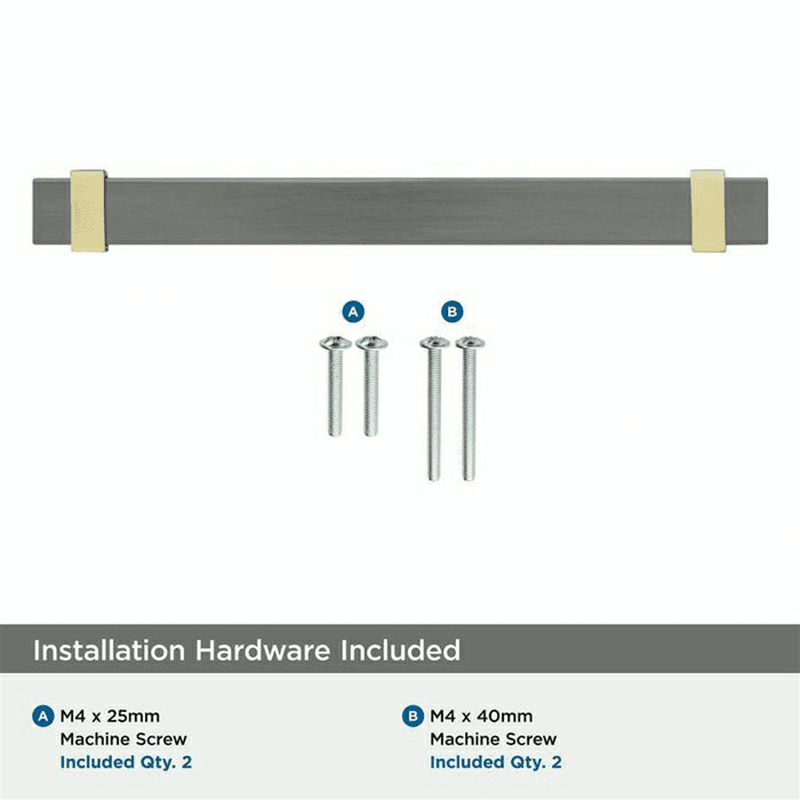 6-5/16" Overton Cabinet Pull, Black Chrome/Brushed Gold Alt 3 - Image