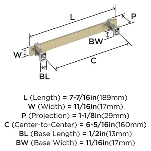 6-5/16" Overton Cabinet Pull, Matte Black/Champagne Bronze Alt 2 - Image