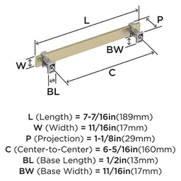 6-5/16" Overton Cabinet Pull, Golden Champagne/Satin Nickel Alt 2 - Image