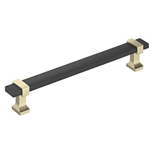 6-5/16" Overton Cabinet Pull, Matte Black/Golden Champagne Main - Image