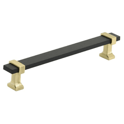 6-5/16" Overton Cabinet Pull, Brushed Matte Black/Brush Gold Main - Image