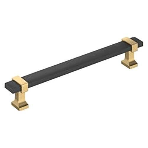 6-5/16" Overton Cabinet Pull, Matte Black/Champagne Bronze Main - Image