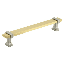 6-5/16" Overton Cabinet Pull, Brushed Matte Black/Satin Nickel Main - Image