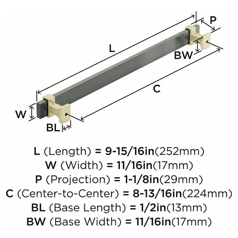 8-13/16" Overton Cabinet Pull, Brushed Gold/Black Chrome Alt 2 - Image