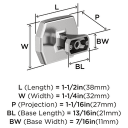 1-1/2" Bellamy Cabinet Knob, Satin Nickel Alt 1 - Image