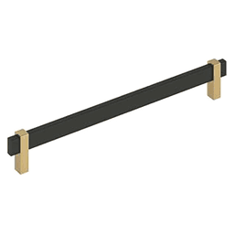 10-1/16" Mulino Cabinet Pull, Matte Black/Champagne Bronze Main - Image