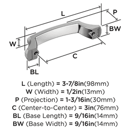 376mm Bellamy Cabinet Pull, Matte Black Alt 1 - Image