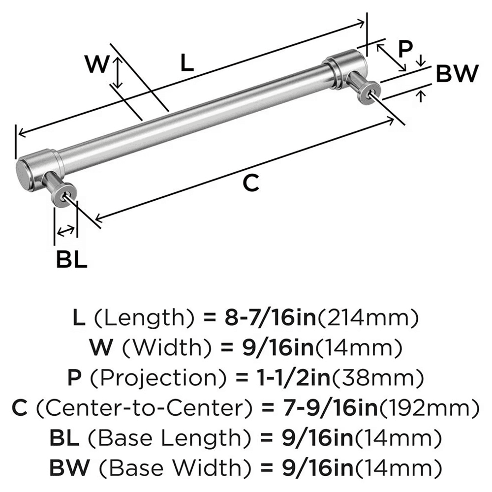 256mm Bellamy Cabinet Pull, Polished Chrome Alt 1 - Image