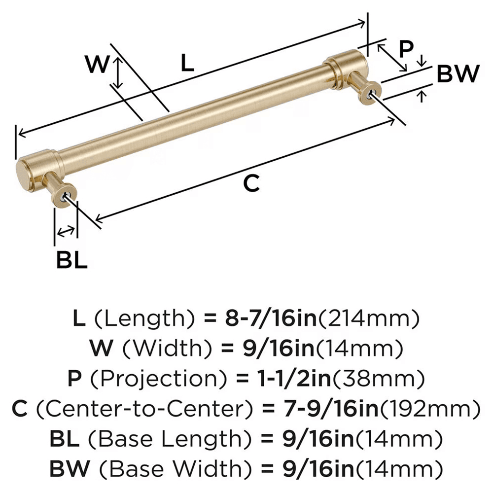 256mm Bellamy Cabinet Pull, Golden Champagne Alt 1 - Image