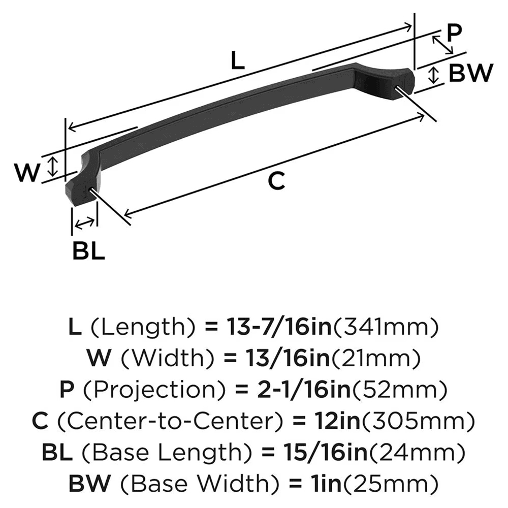 305mm Bellamy Appliance Pull, Matte Black Alt 1 - Image