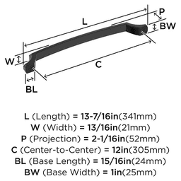 305mm Bellamy Appliance Pull, Matte Black Alt 1 - Image