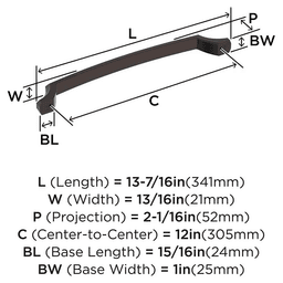 305mm Bellamy Appliance Pull, Oil-Rubbed Bronze Alt 1 - Image