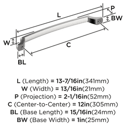 305mm Bellamy Appliance Pull, Polished Nickel Alt 1 - Image