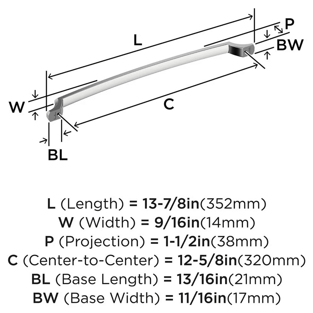 320mm Bellamy Cabinet Pull, Polished Chrome Alt 1 - Image