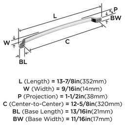 320mm Bellamy Cabinet Pull, Polished Chrome Alt 1 - Image