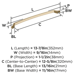 320mm Bellamy Cabinet Pull, Golden Champagne Alt 1 - Image