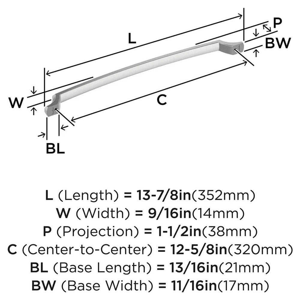 320mm Bellamy Cabinet Pull, Satin Nickel Alt 1 - Image