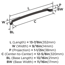 320mm Bellamy Cabinet Pull, Oil-Rubbed Bronze Alt 1 - Image