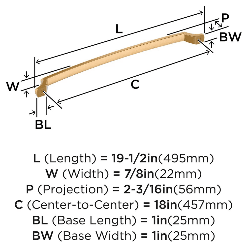 457mm Bellamy Appliance Pull, Champagne Bronze Alt 1 - Image