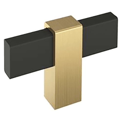 2-3/8" Mulino T-Handle Knob, Matte Black/Champagne Bronze Main - Image