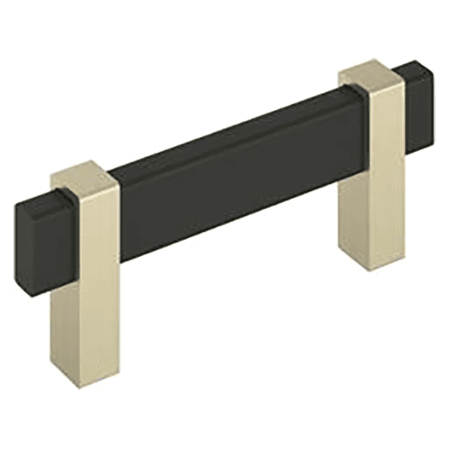 3" Mulino Cabinet Pull, Matte Black/Golden Champagne Main - Image