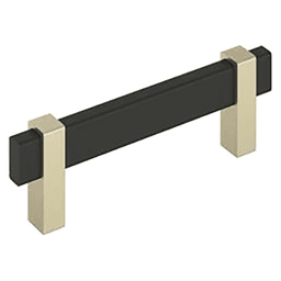 3-3/4" Mulino Cabinet Pull, Matte Black/Golden Champagne Main - Image