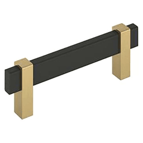 3-3/4" Mulino Cabinet Pull, Matte Black/Champagne Bronze Main - Image
